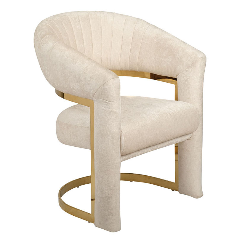 Полукресло Valbonne Chair cream velour Кремовый Глянцевое золото в Нижнем Новгороде | Loft Concept 