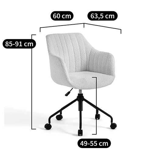 Вращающееся кресло с обивкой букле Boucle Office Chair в Нижнем Новгороде