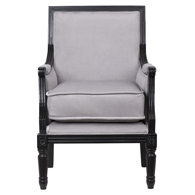 Кресло Harry Armchair black and grey velour Серый Черный в Нижнем Новгороде | Loft Concept 