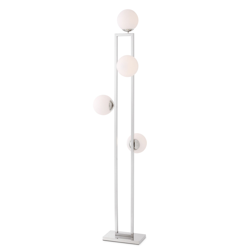 Торшер Eichholtz Floor Lamp Pascal Nickel Никель Белый в Нижнем Новгороде | Loft Concept 