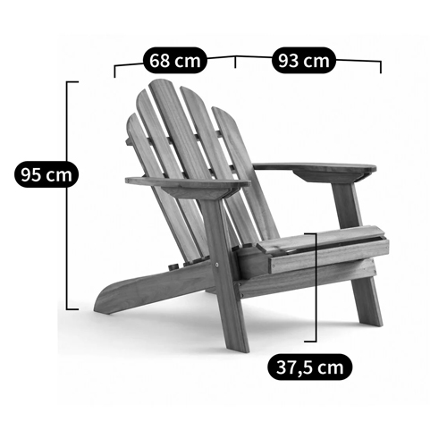 Уличное кресло из массива акации Adirondack Wooden Chair Natural в Нижнем Новгороде