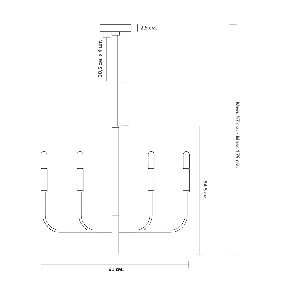 Люстра с 6-ю лампами Chandelier with Seamless Curve в Нижнем Новгороде