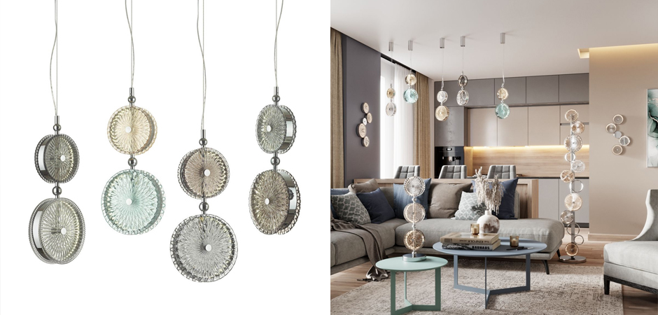 Подвесной светодиодный светильник Peony Yellow&Pink - фото №1