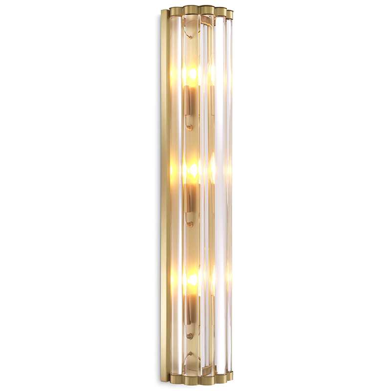 Бра Eichholtz Wall Lamp Amalfi Brass Прозрачное Стекло Латунь в Нижнем Новгороде | Loft Concept 