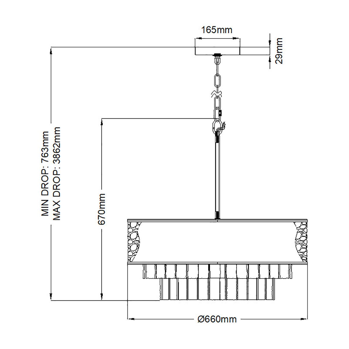 Люстра круглая с подвесками из текстурированного стекла молочного цвета Hinkley в Нижнем Новгороде