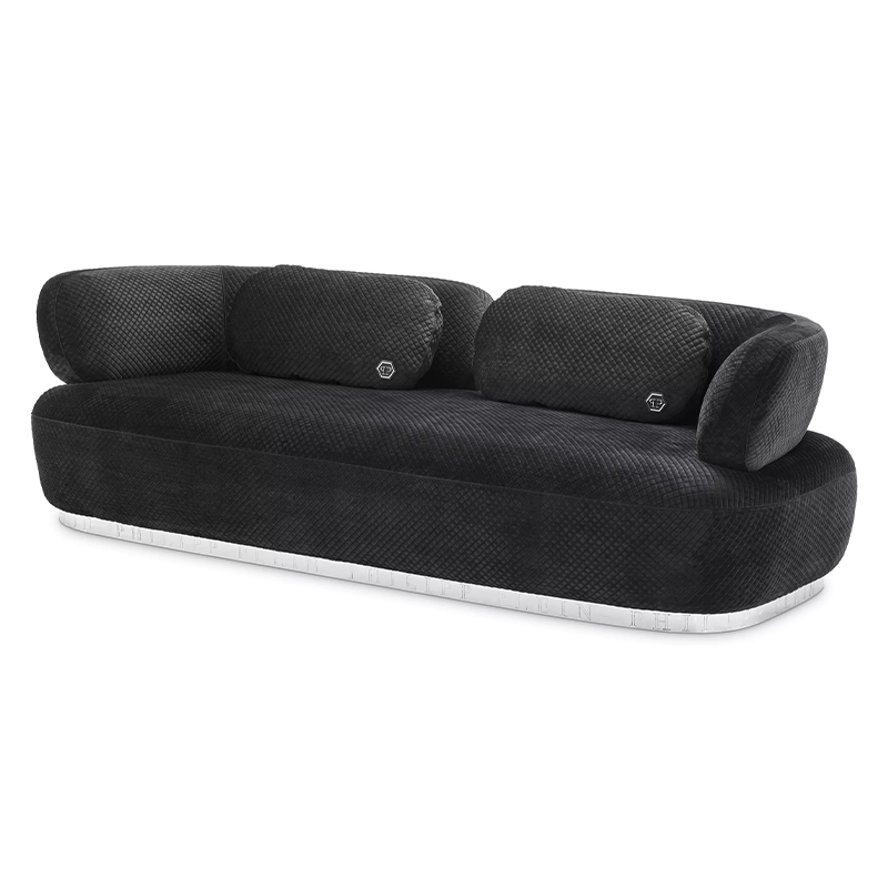 Диван Philipp Plein Sofa Signature Чёрный Черный Золотой в Нижнем Новгороде | Loft Concept 