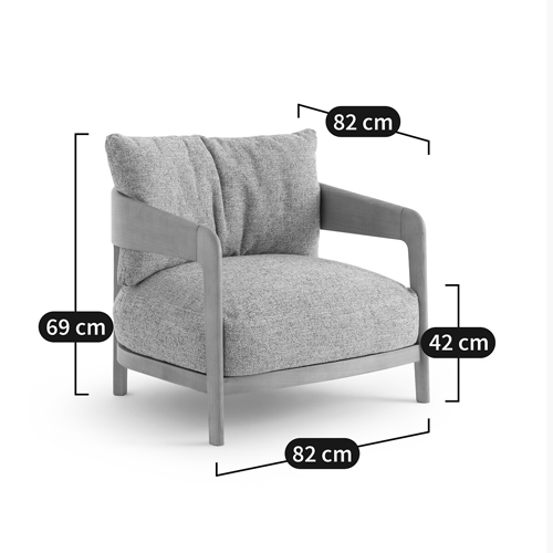 Кресло с каркасом из массива ясеня Deniaud Ash Grey Armchair в Нижнем Новгороде