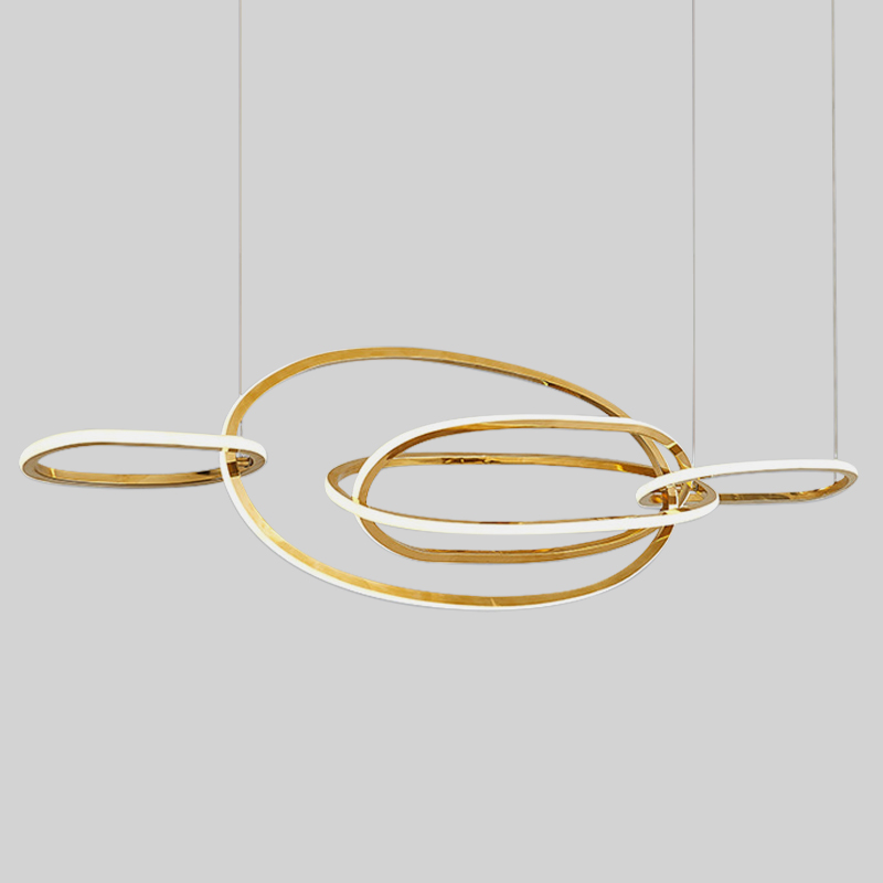 Люстра Horizontal Gold Oval Rings Chandelier Золотой в Нижнем Новгороде | Loft Concept 