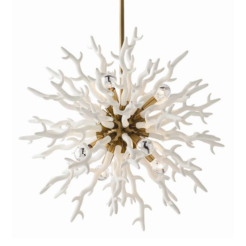 Люстра Arteriors DIALLO SMALL CHANDELIER Белый Золотой в Нижнем Новгороде | Loft Concept 