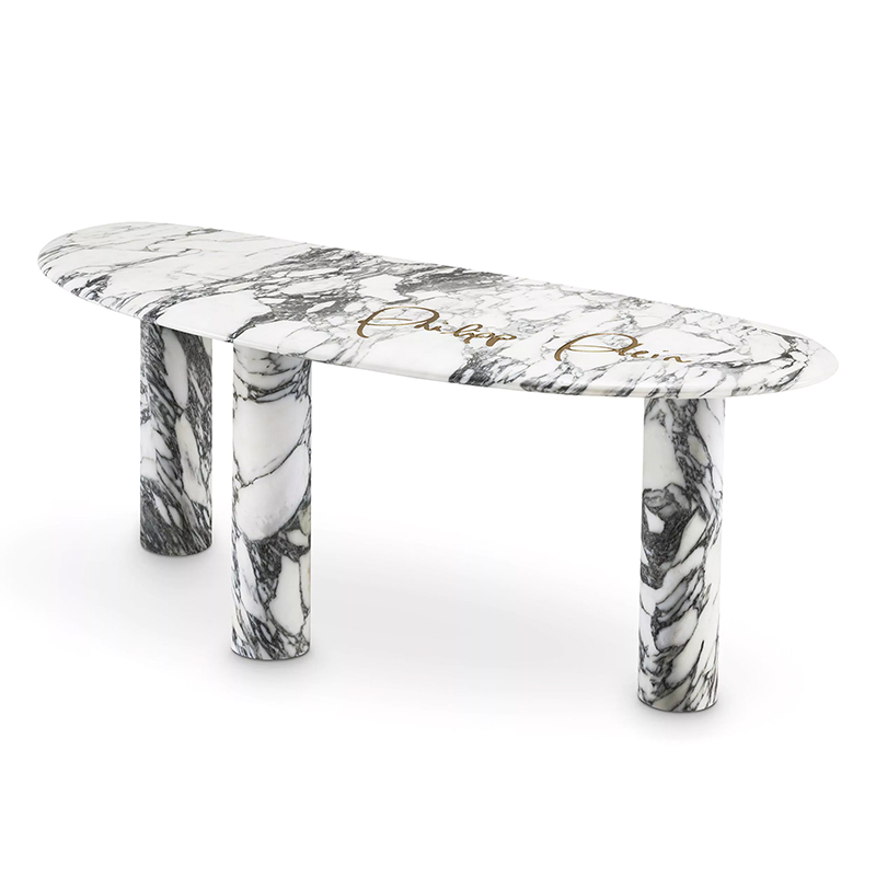 Консоль Philipp Plein Console Table Forte Белый Мрамор Bianco Золотой в Нижнем Новгороде | Loft Concept 