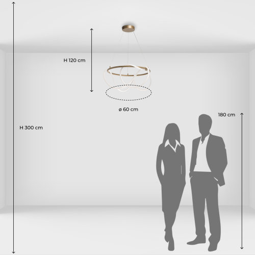 Люстра подвесная круглая золотого цвета с белыми изогнутыми световыми линиями Luke Lampco Tracer Lamp в Нижнем Новгороде