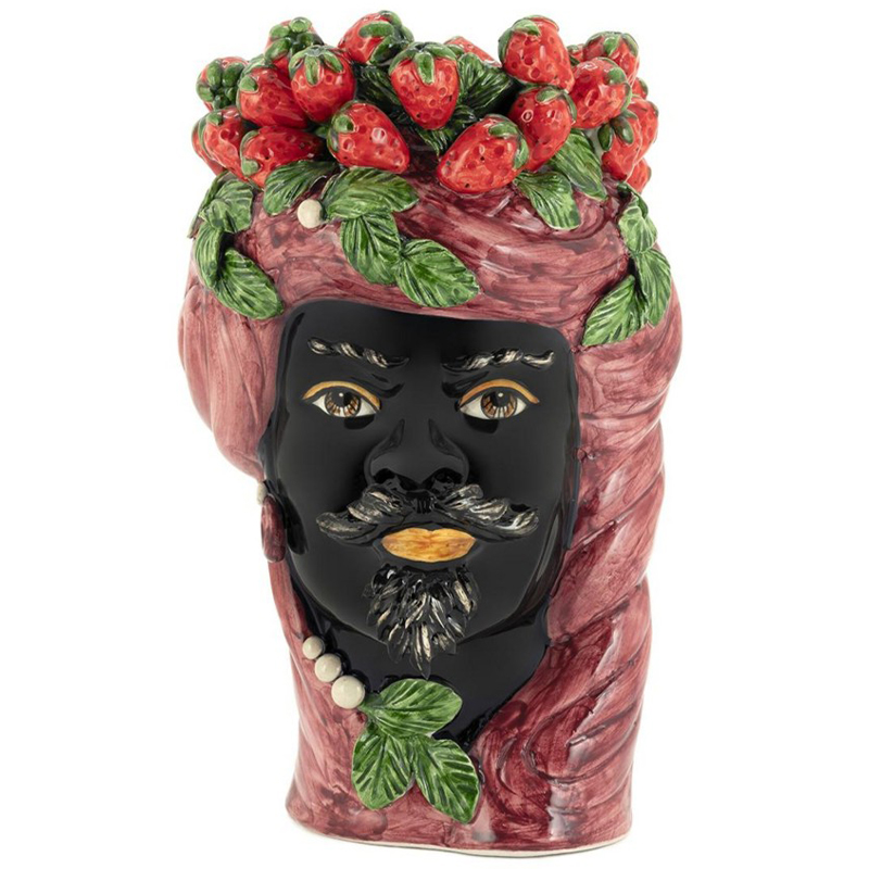 Ваза Vase Strawberries Head Man Bordeaux Бургундский красный Красный Черный Зеленый Мульти в Нижнем Новгороде | Loft Concept 