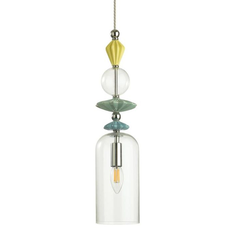 Подвесной светильник Iris Glas hanging lamp candy C chrome Прозрачное Стекло Прозрачный желтый Голубой Хром Прозрачный зеленый в Нижнем Новгороде | Loft Concept 