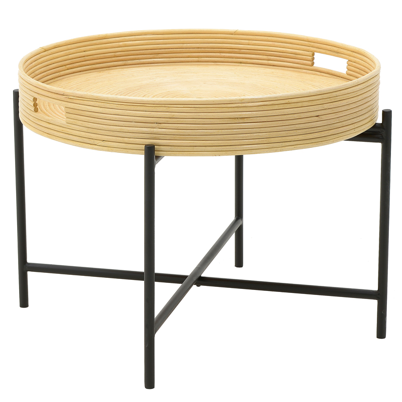 Кофейный стол-поднос Odelis Rattan Table Черный Древесина в Нижнем Новгороде | Loft Concept 