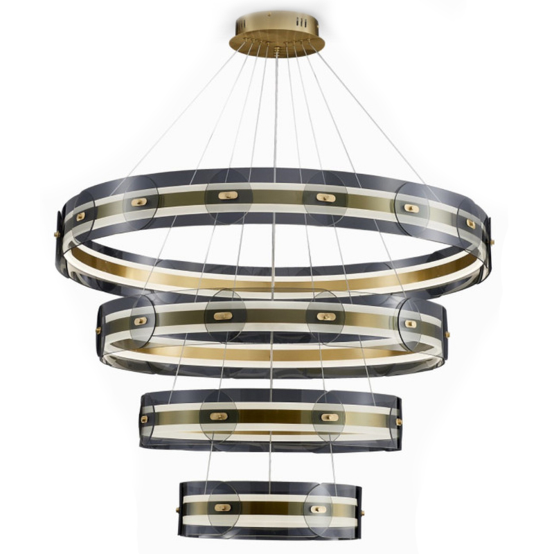 Люстра Gold 3 ring horizontal chandelier Прозрачный Латунь в Нижнем Новгороде | Loft Concept 