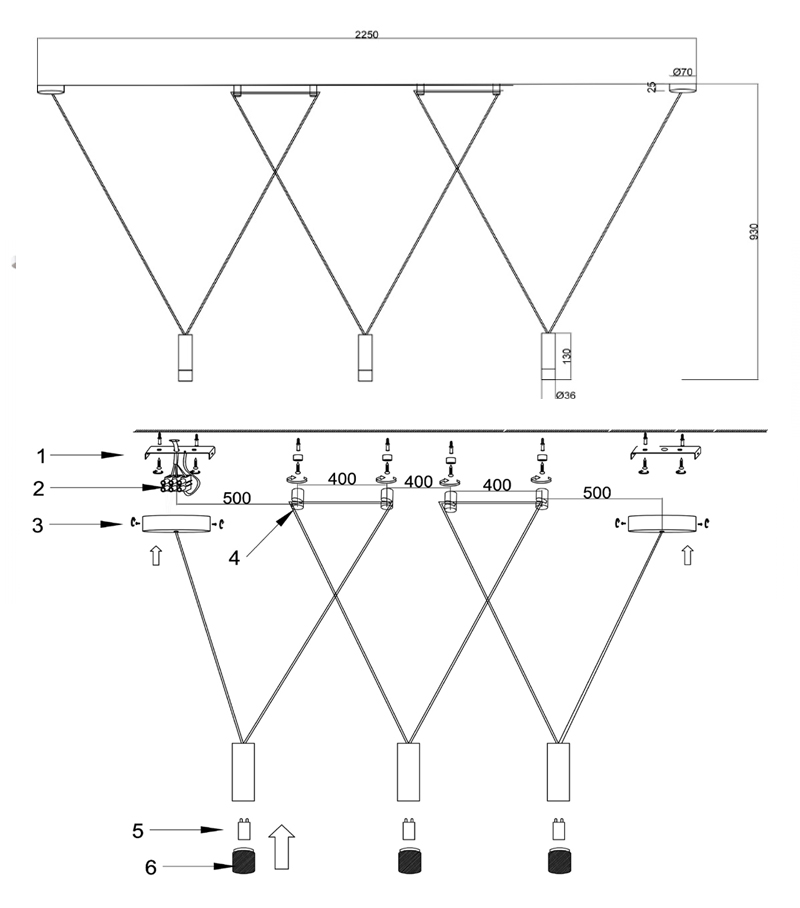 Wireflow LED White Suspension lam 3 патрона в Нижнем Новгороде