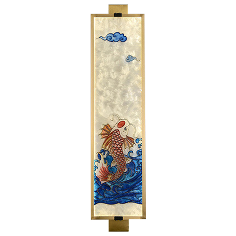 Настенный светильник Red Fish Oriental Scenes Wall Lamp Мульти Золотой Синий Красный в Нижнем Новгороде | Loft Concept 