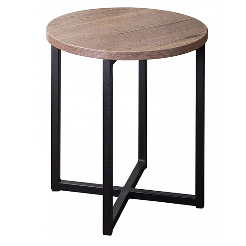 Приставной стол Industrial Oak Heidi Side Table Черный Дерево Табак в Нижнем Новгороде | Loft Concept 