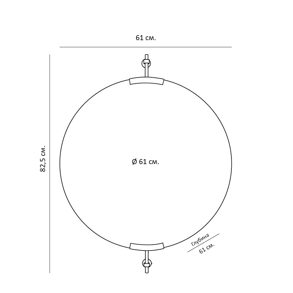 Зеркало круглое с верхним и нижним креплениями Reach of Light в Нижнем Новгороде