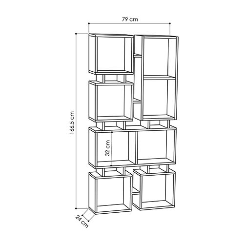 Стеллаж прямой цвета древесины с 8-ю открытыми полками RAIL BOOKCASE NO.1 OAK в Нижнем Новгороде