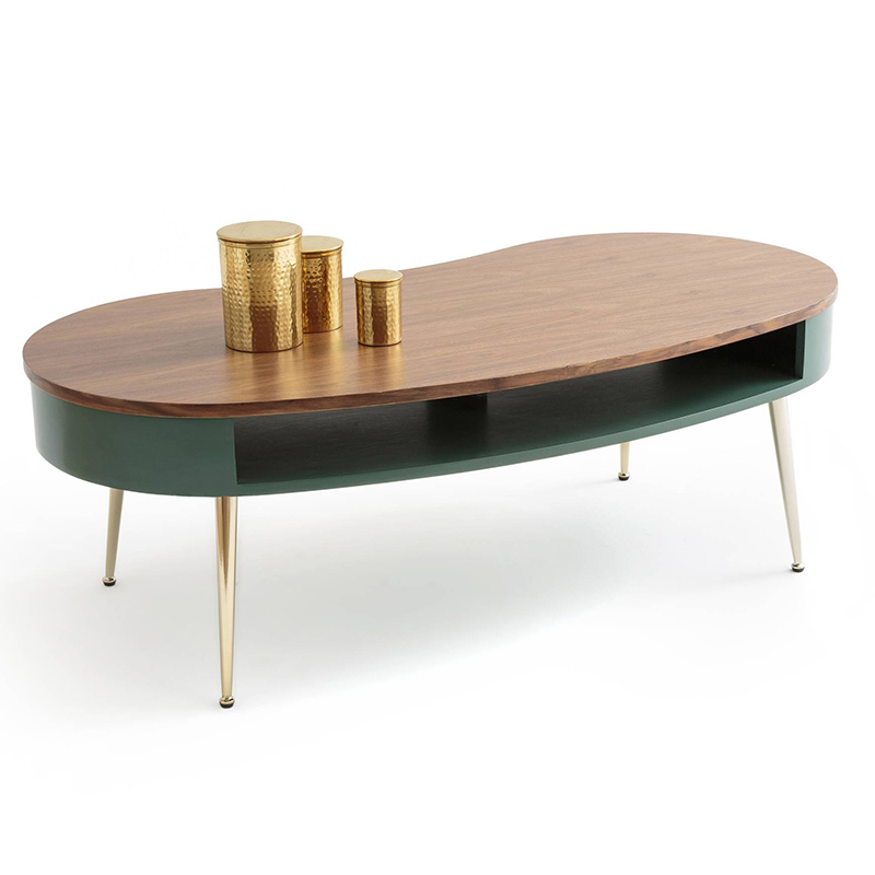 Кофейный стол Torborg Coffee Table Орех Изумрудный Золотой в Нижнем Новгороде | Loft Concept 