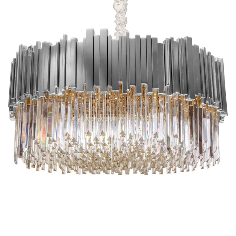 Круглая многоярусная люстра Luxxu Modern Cascade Chandelier Silver Metal Glass 100 Серебряный Прозрачное Стекло в Нижнем Новгороде | Loft Concept 