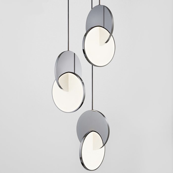 Подвесной светильник Eclipse Pendant Light Хром Белый в Нижнем Новгороде | Loft Concept 