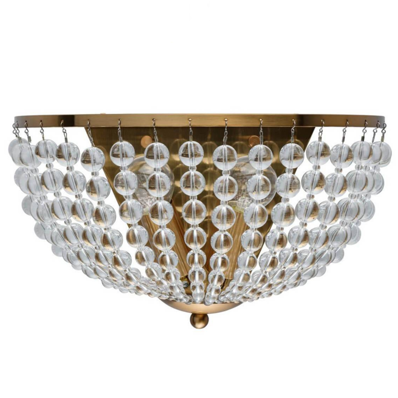 Бра Virginia Clear Beads Wall Lamp Gold Золотой Прозрачное Стекло в Нижнем Новгороде | Loft Concept 