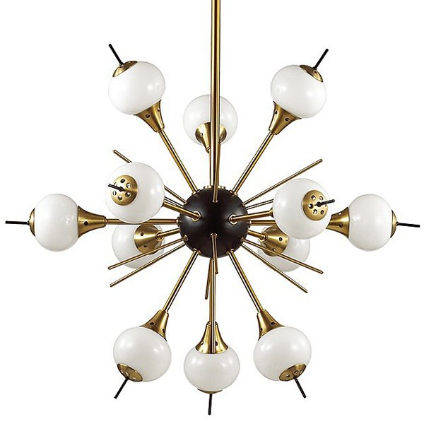 White Glass Globes Sputnik Chandelier Бронза Белый в Нижнем Новгороде | Loft Concept 