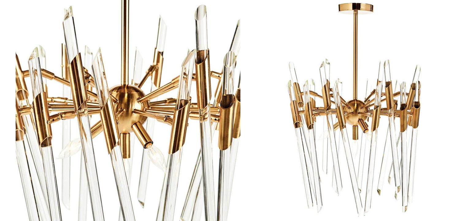 Люстра Ice Rods Chandelier brass - фото №1