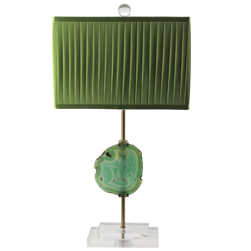 Настольная лампа Green Agate Design Table Lamp Зеленый Латунь Прозрачное Стекло в Нижнем Новгороде | Loft Concept 