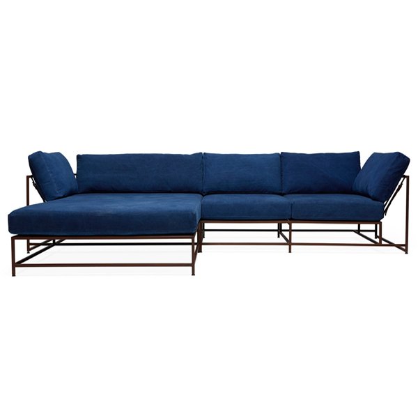 Угловой диван Indigo Denim and copper Sectional sofa  Индиго в Нижнем Новгороде | Loft Concept 