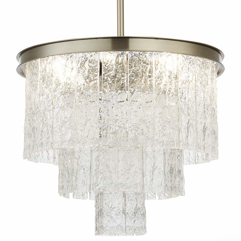 Люстра Renea Textured Glass Chandelier Nickel Никель Прозрачное Стекло в Нижнем Новгороде | Loft Concept 