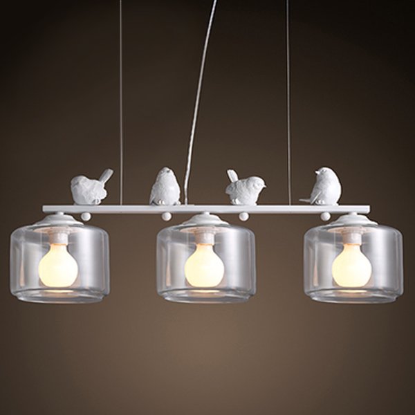 Светильник Provence Bird Pendant Line 3 cylinder Белый в Нижнем Новгороде | Loft Concept 