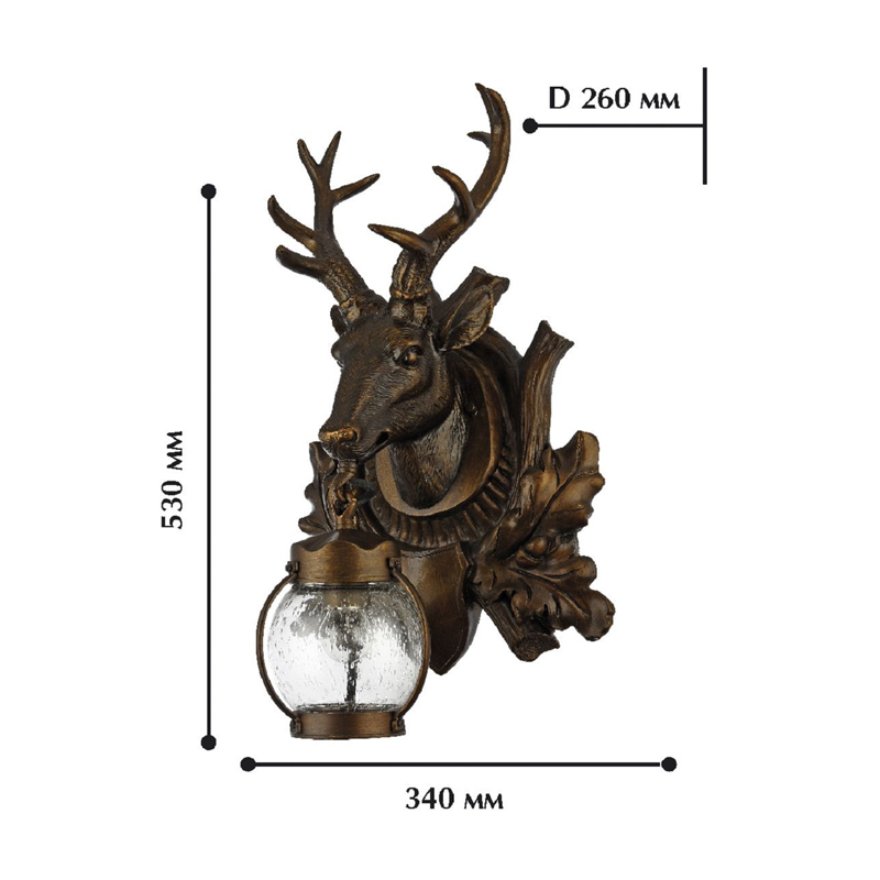 Темно-коричневый уличный светильник с головой оленя ANIMAL LANTERN в Нижнем Новгороде
