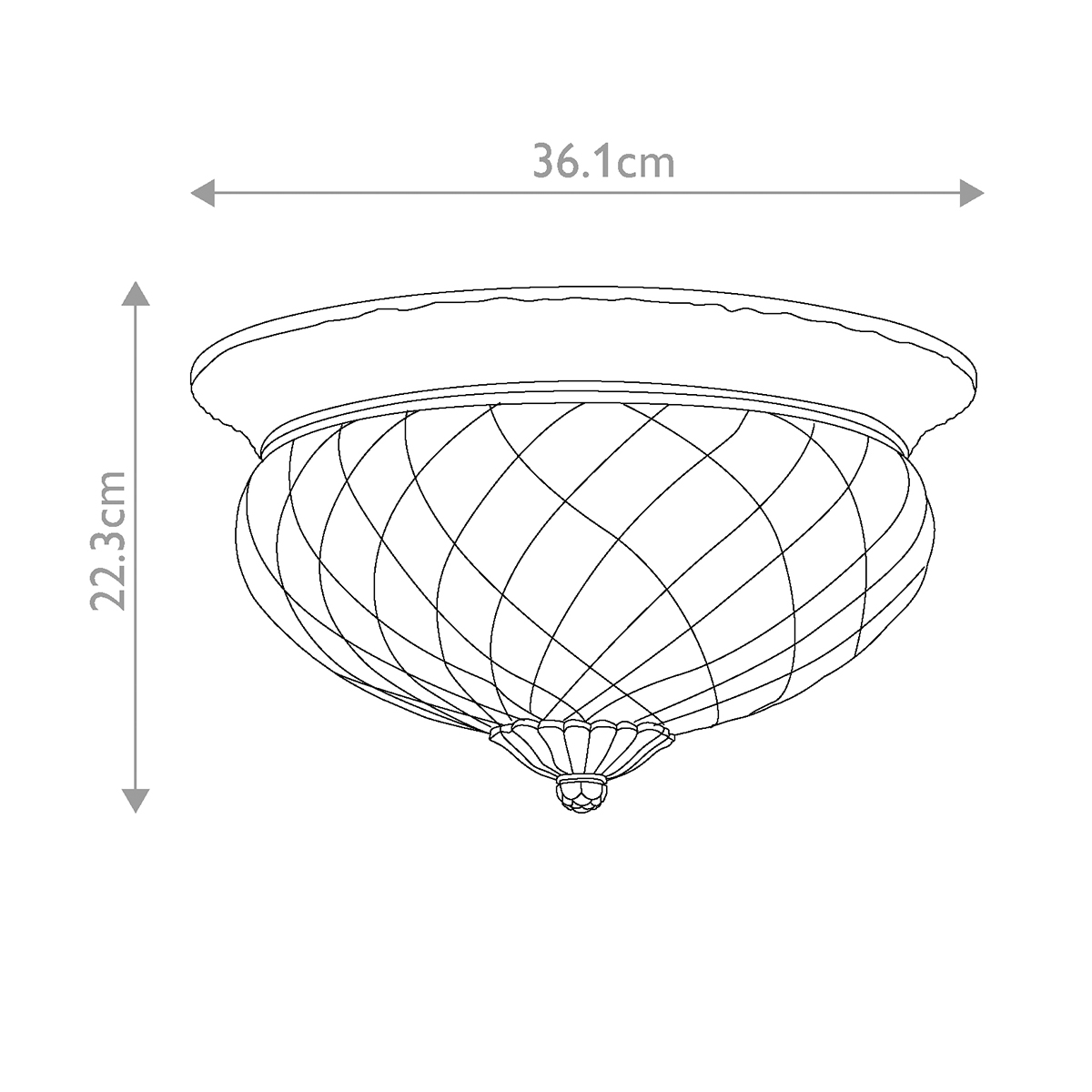 Потолочный светильник цвета латунь с прозрачным рифленым плафоном в форме чаши Hinkley в Нижнем Новгороде