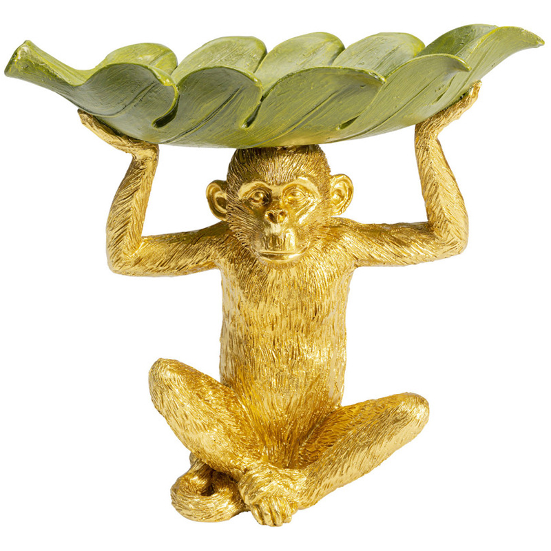 Конфетница Golden Monkey holding a leaf Зеленый Золотой в Нижнем Новгороде | Loft Concept 