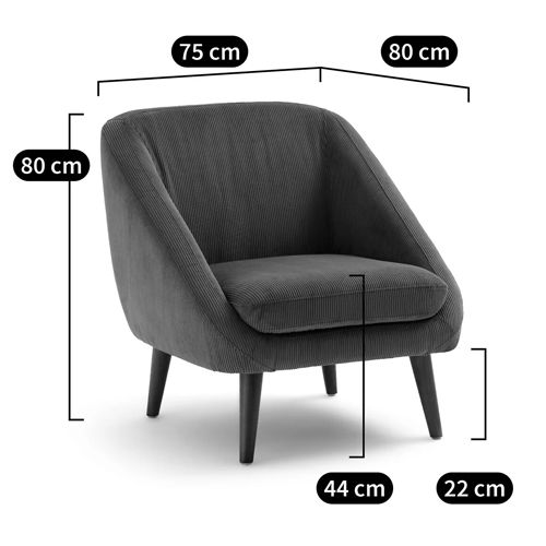 Кресло серое Pauley Grey Armchair в Нижнем Новгороде