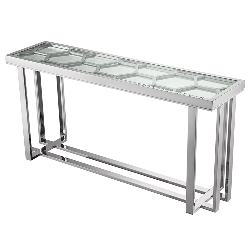 Консоль Philipp Plein Console Table Skeleton Chrome Хром Прозрачное Стекло в Нижнем Новгороде | Loft Concept 