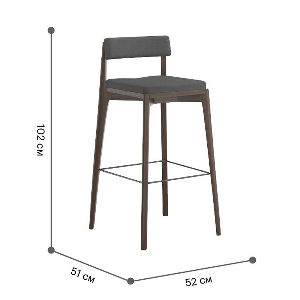 Барный стул из массива ясеня с обивкой из рогожки Elegant Ash в Нижнем Новгороде