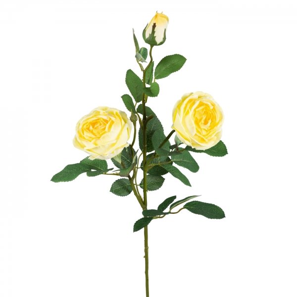 Декоративный искусственный цветок Large Branch Yellow Rose Зеленый Желтый в Нижнем Новгороде | Loft Concept 