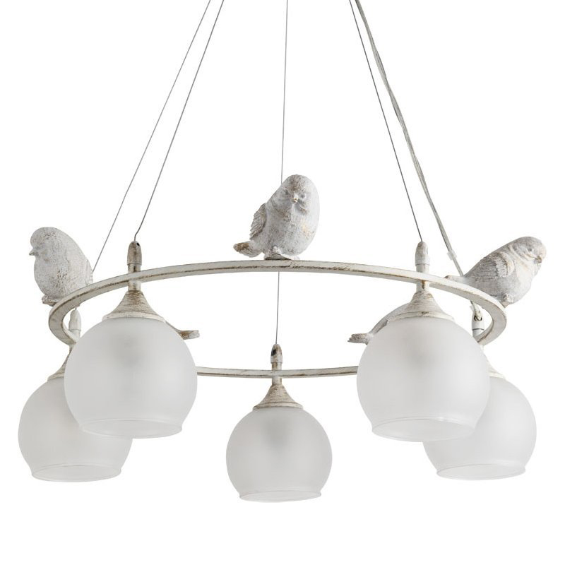 Люстра Provence Bird Chandelier white Белое матовое стекло Золотой Белый в Нижнем Новгороде | Loft Concept 