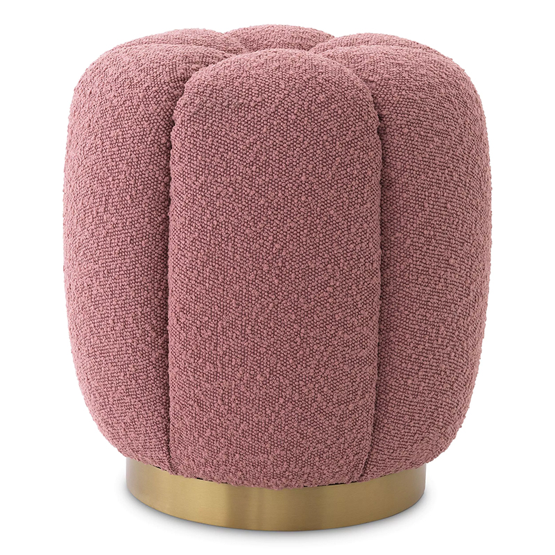 Пуф Eichholtz Stool Orchanic Boucle Rose Дымчатая Роза Латунь в Нижнем Новгороде | Loft Concept 