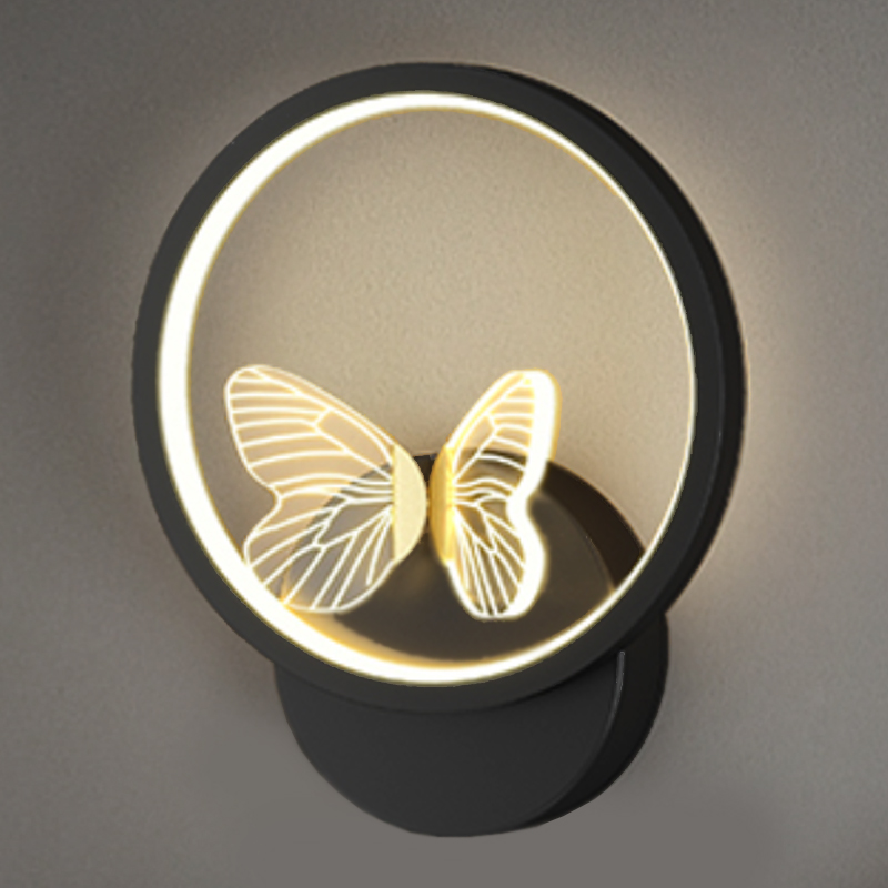 Бра Butterfly Black Circle Wall Lamp Прозрачный Черный в Нижнем Новгороде | Loft Concept 