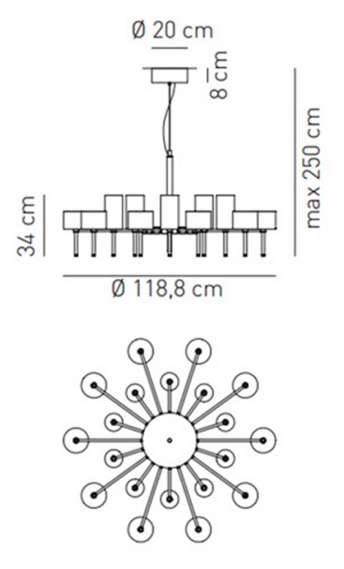 Люстра AXO Light Spillray lamps 20 в Нижнем Новгороде