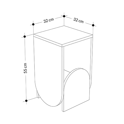 Стол приставной с овальными элементами бело-бежевого цвета NUN SIDE TABLE WHITE LIGHT MOCHA в Нижнем Новгороде