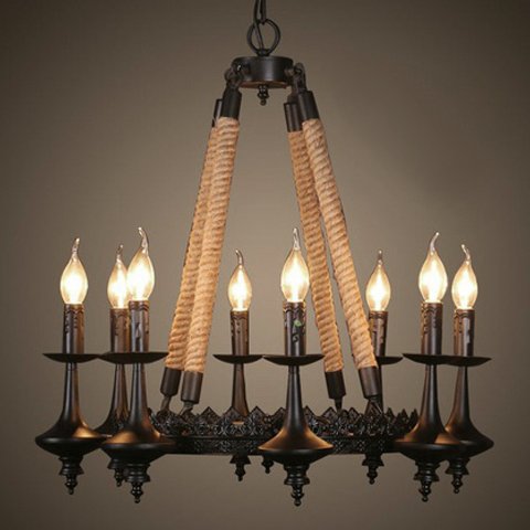 Люстра 8-Light Rustic Chandelier Черный в Нижнем Новгороде | Loft Concept 