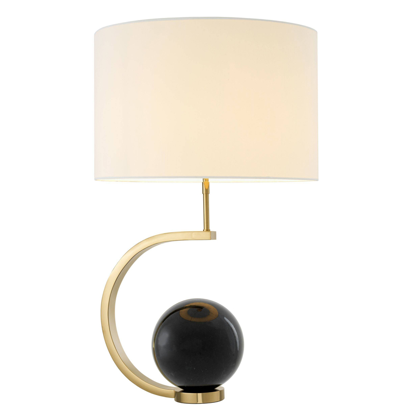 Настольная лампа Eichholtz Table Lamp Luigi Black marble Белый Глянцевое золото Черный Мрамор Nero в Нижнем Новгороде | Loft Concept 