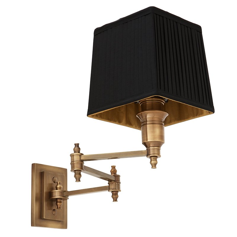 Бра Wall Lamp Lexington Swing Brass+Black Латунь Античная полированная Черный в Нижнем Новгороде | Loft Concept 