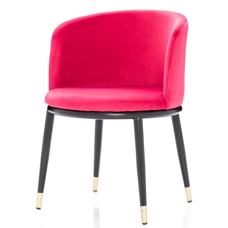 Стул Dining Chair Foucault Crimson Малиновый (Crimson) Черный Золотой в Нижнем Новгороде | Loft Concept 